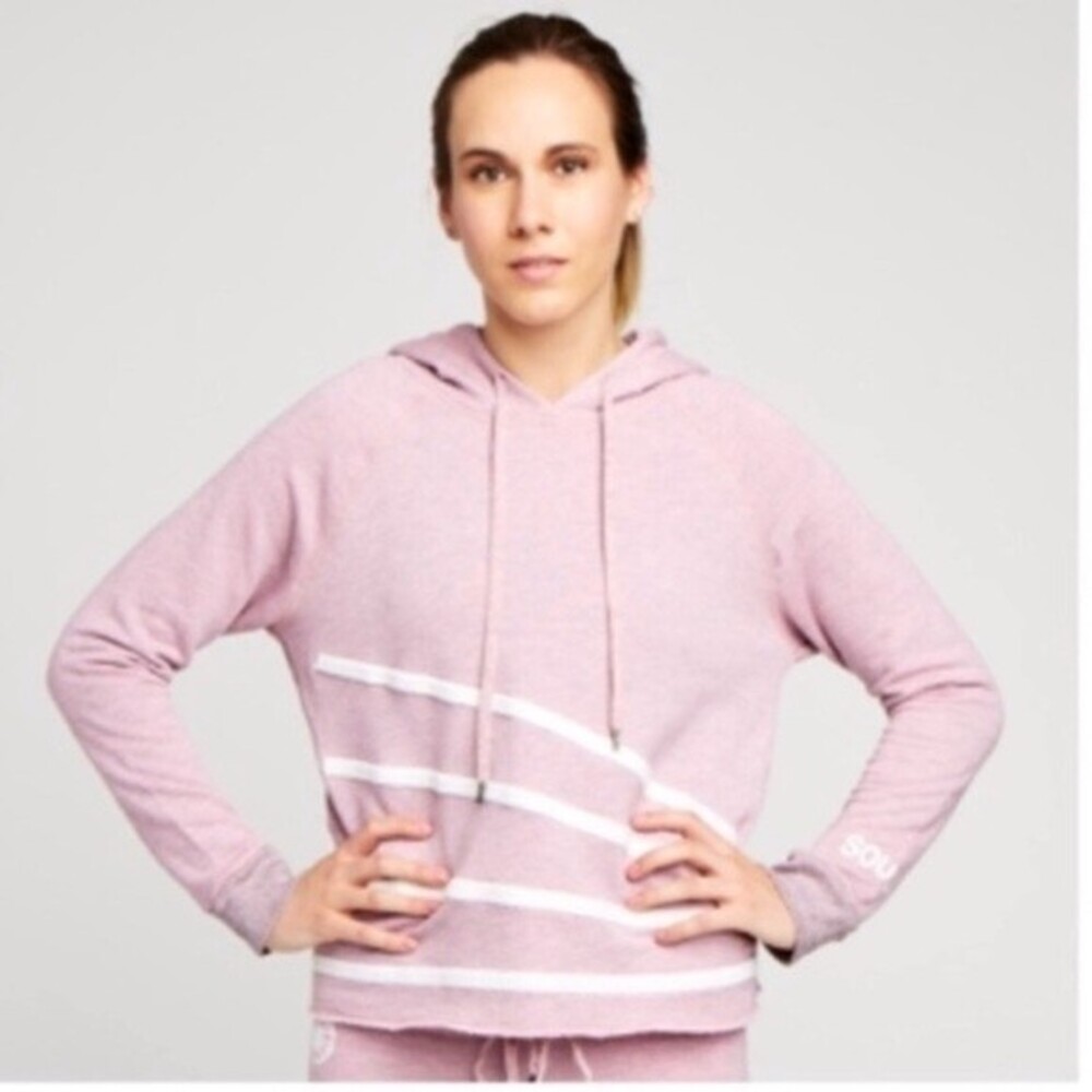 Soulcycle Chenille Stripe Detail Pink Hoodie XS